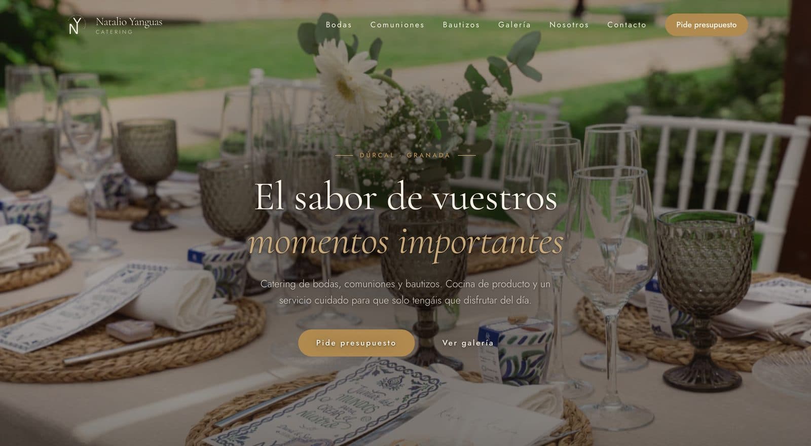 Web de Natalio Yanguas Catering, catering de bodas y celebraciones en Dúrcal